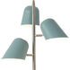 Culver 59 inch 6 watt Satin Nickel Floor Lamp Portable Light in Pool Blue Steel